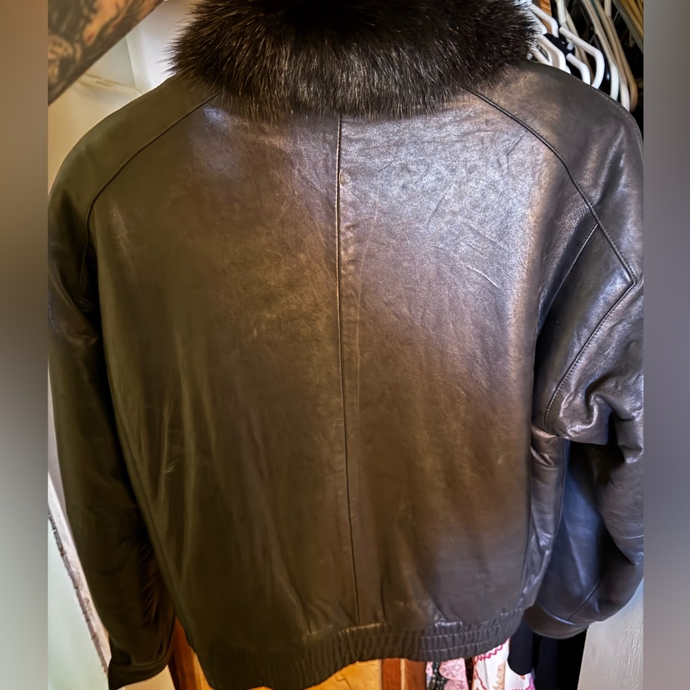Men’s Vintage Neiman Marcus Leather Jacket - Picture 3 of 4